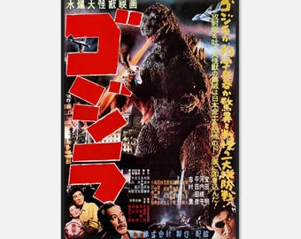 Godzilla Japanse filmposter 1954 – Vintage Kaiju Wall Art Print