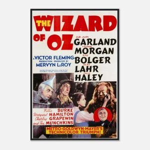 The Wizard of Oz Poster | 1939 Classic Movie Print | Vintage Judy Garland Wall Art