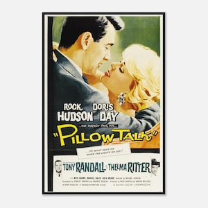 Pillow Talk Poster | 1959 Doris Day & Rock Hudson Print | Vintage Romantic Comedy Movie Wall Art | Digital Download
