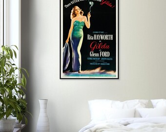 Gilda Poster | 1946 Rita Hayworth Film Noir Print | Vintage