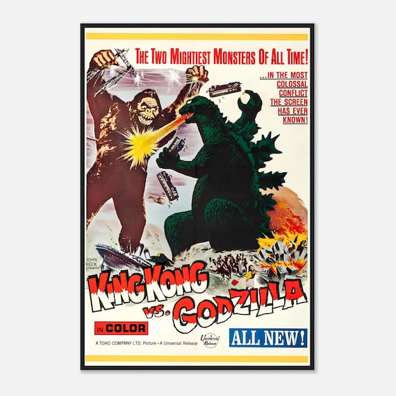 King Kong Vs Godzilla 1962 Movie Poster US Version | Vintage
