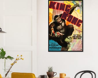 スパイダーマンヴィンテージポスター、キングコングヴィンテージポスター キングコング 1933 ポスター | ヴィンテージ モンスター映画プリント