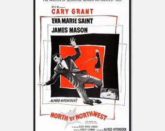 北北西に進路を取れ ケーリー・グラント カルト映画ポスター復刻版 約