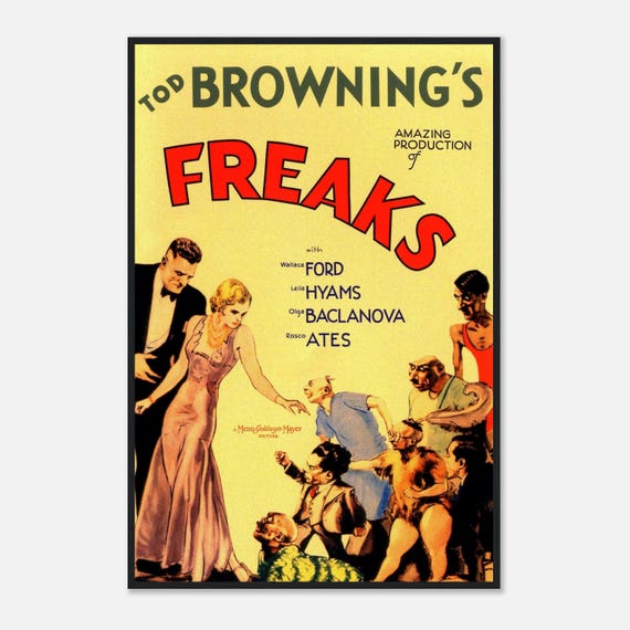 Freaks Movie Poster | 1932 Cult Horror Print | Vintage Circus Film