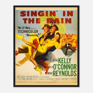 Singin&#39; in the Rain Movie Poster – 1952 Musical Film Print – Classic Hollywood Wall Art