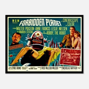 Verbotener Planet Poster – 1956 Sci-Fi Film Wandkunst – Vintage Retro Film Print – Klassisches Weltraum Poster