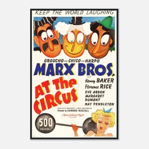 At the Circus Movie Poster – Marx Brothers Vintage Comedy Wall Art Print | Digital Download