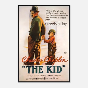 The Kid Charlie Chaplin-filmposter 2 – Vintage stille filmmuurkunst