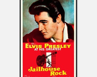 Jailhouse Rock Poster | 1957 Elvis Presley Print | Vintage Rock 'n
