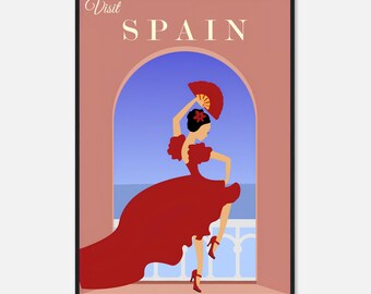 Reisposter Visit Spain – vintage print Europees toerisme