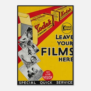 Classic Kodak Advertisement Poster – Vintage Photography Wall Art Print