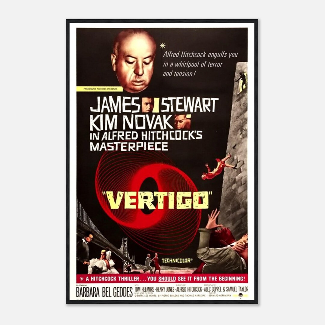 Poster Cinéma VERTIGO (Sueurs Froides) - Format 50x70 Cm, Haute Qualité, Neuf