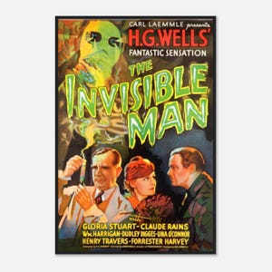 The Invisible Man Movie Poster – 1933 Classic Sci-Fi Horror Print – Vintage Universal Monsters Wall Art