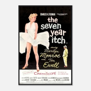 The Seven Year Itch Movie Poster – Marilyn Monroe Classic Print – 1950s Vintage Hollywood Wall Art