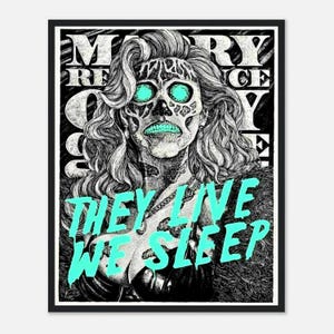They Live We Sleep Poster – Cult Sci-Fi Movie Print – Retro 80s Wall Art – John Carpenter Film