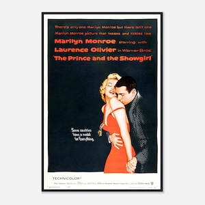 The Prince and the Showgirl Poster | 1957 Marilyn Monroe Movie Print | Vintage Romantic Comedy Wall Art | Digital Download