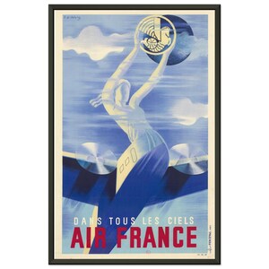 In All the Skies 1935– Vintage Air France Travel Poster Wall Art