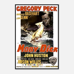 Moby Dick Movie Poster – 1956 Classic Film Print – Vintage Gregory Peck Wall Art - Digital Download