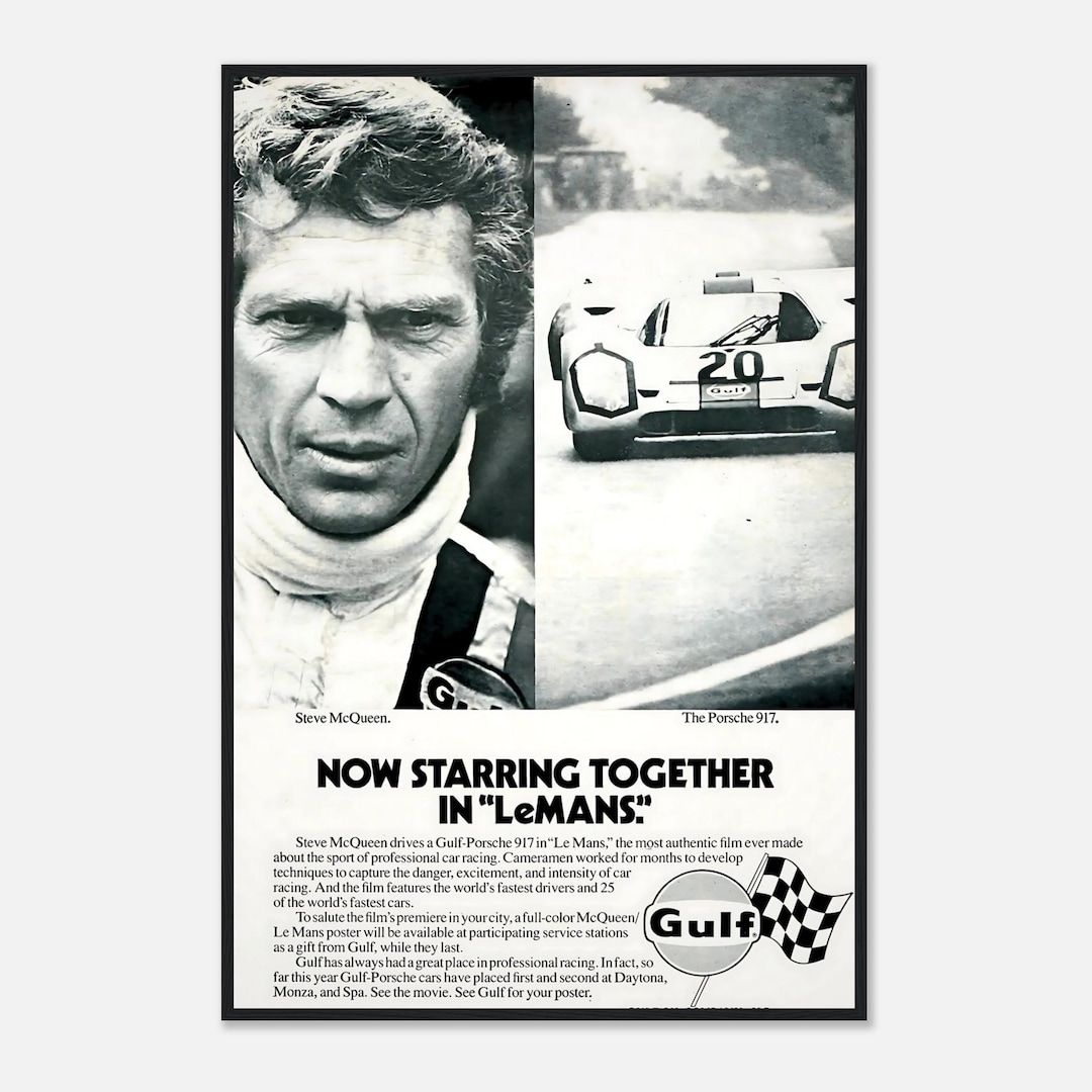 Steve Mcqueen Le Mans Newspaper Print | Vintage Racing Wall Art