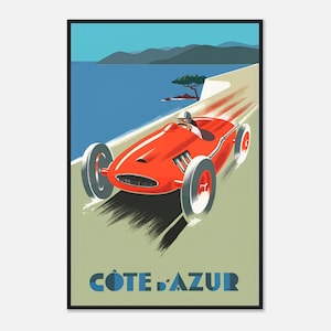 Côte d’Azur Travel Poster – Vintage French Riviera Wall Art | Digital Download