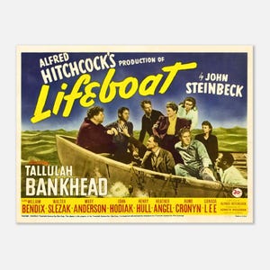 „Rettungsboot“ Filmposter – Alfred Hitchcock 1944 Filmdruck – Klassische Kriegsdrama Kunst