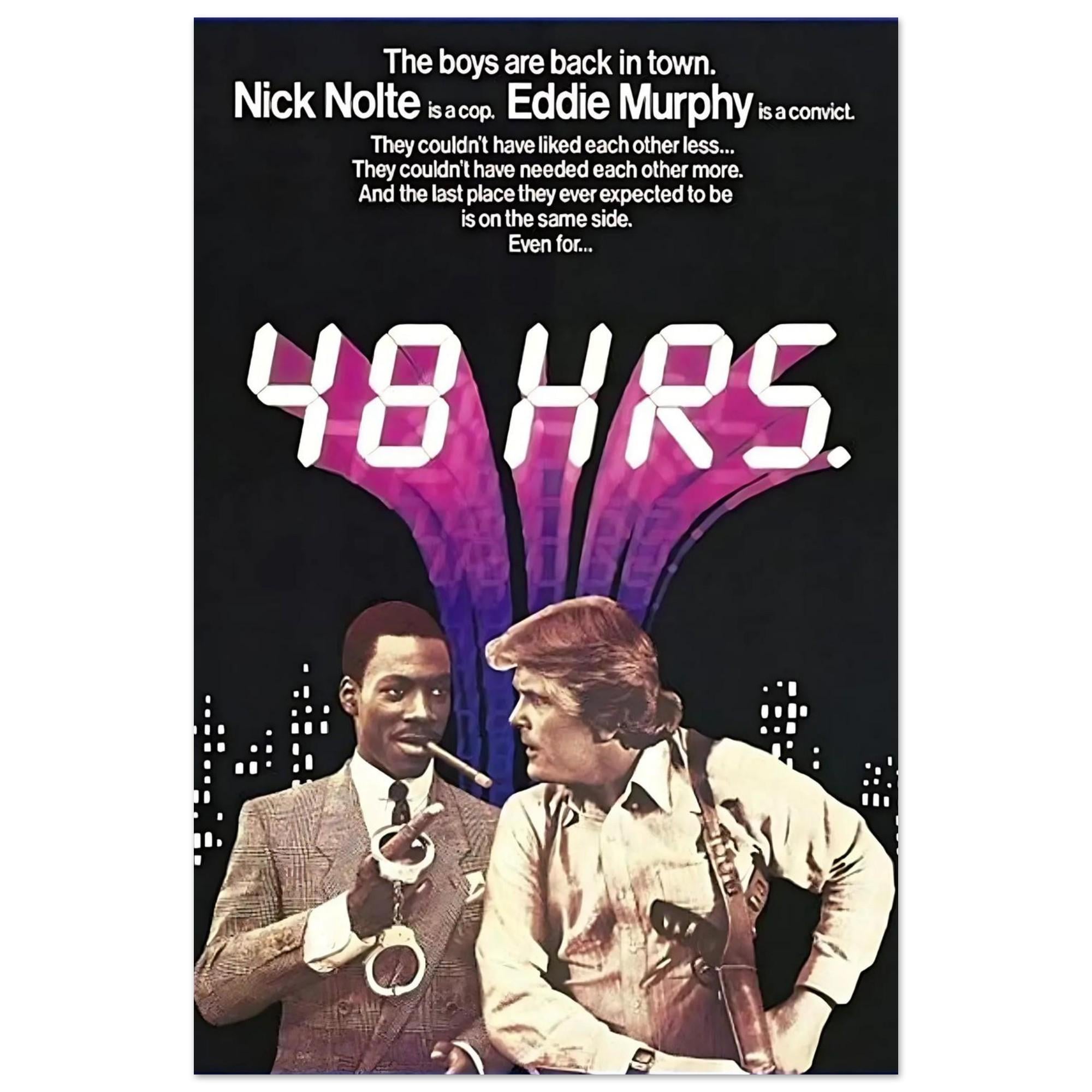 48 Hrs. Movie Poster | Eddie Murphy & Nick Nolte Art | Vintage 80s