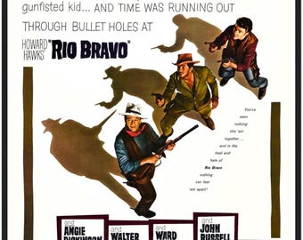 1959 Rio Bravo Vintage Western Movie Poster Print – 36x24 Inch, 9mil Paper (Reproduction)