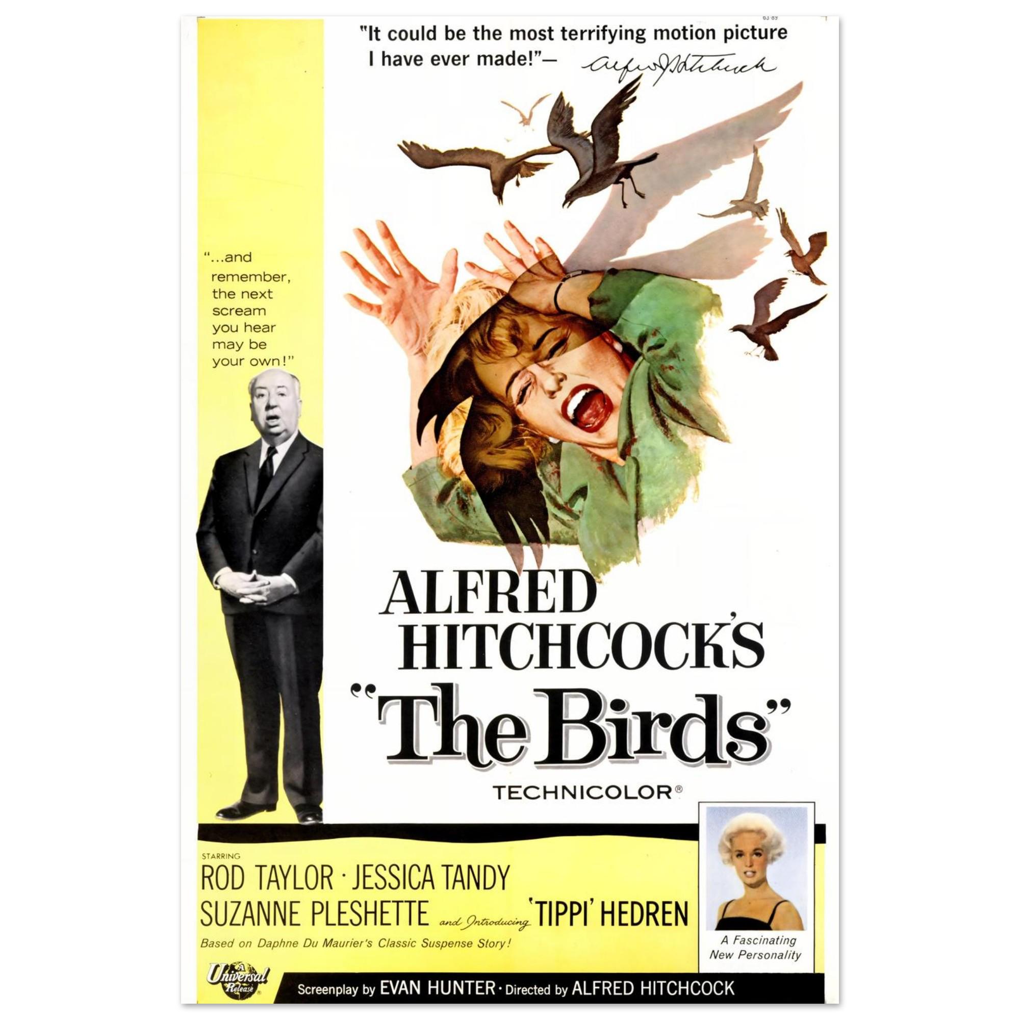 鳥映画ポスター – アルフレッド・ヒッチコック版画 – クラシックホラー