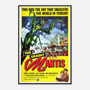 The Deadly Mantis Movie Poster | 1950s Sci-Fi Horror Print | Vintage Monster Movie Art | Digital Download