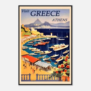 Vintage Athens Travel Poster | Retro Greece Wall Art | Classic European Travel Print | Digital Download