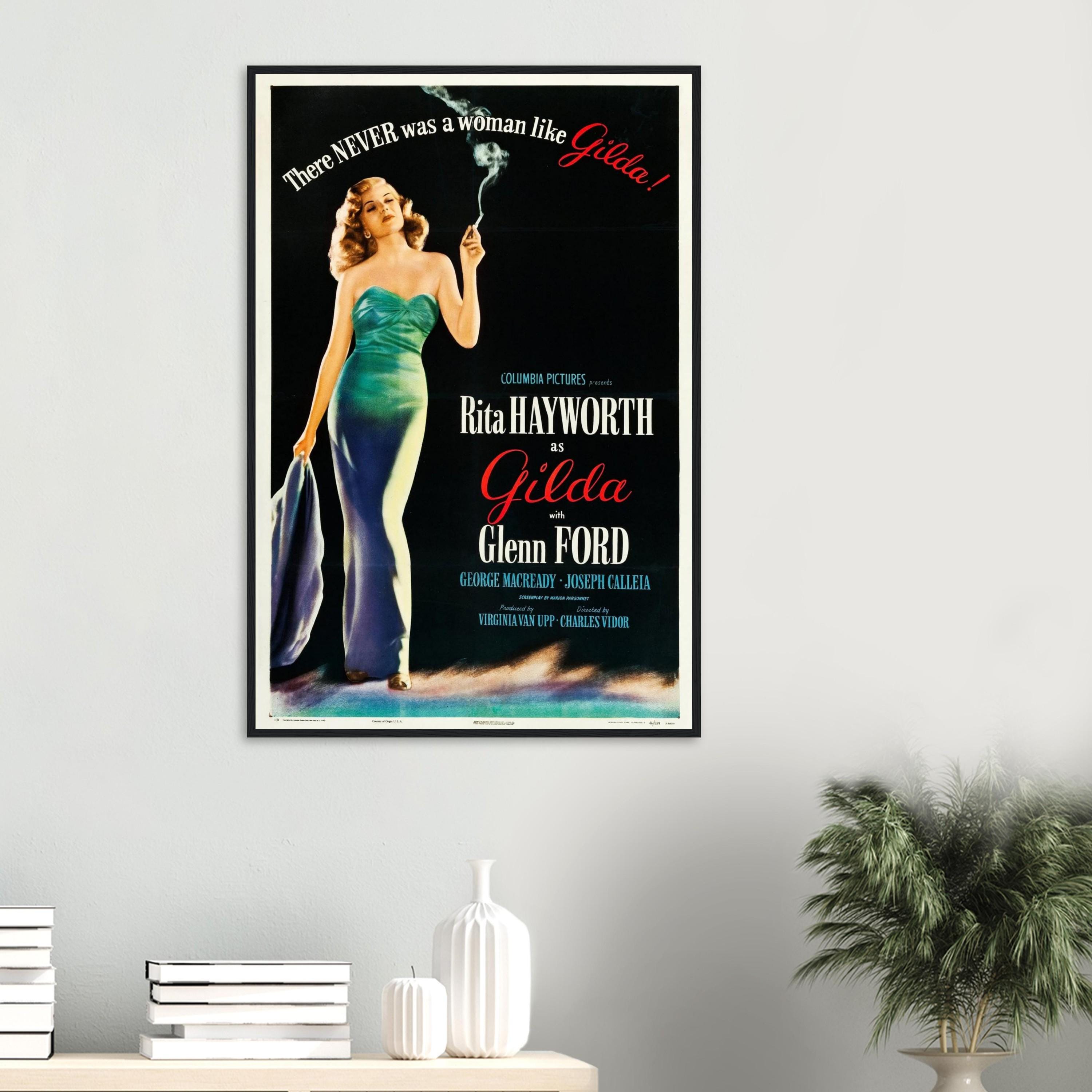 Gilda Poster | 1946 Rita Hayworth Film Noir Print | Vintage