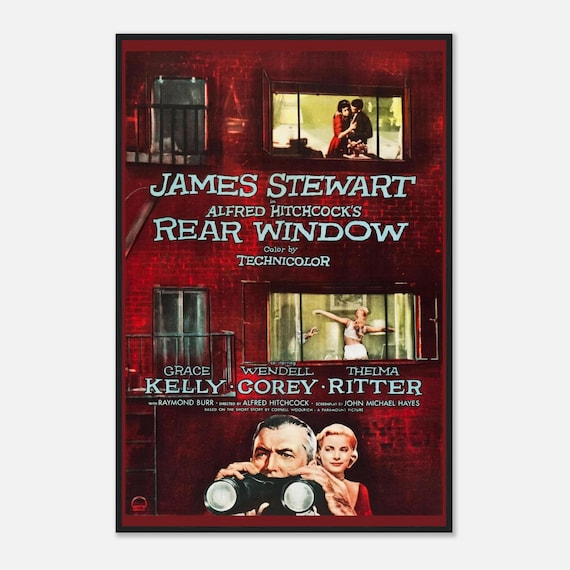Rear Window Poster | 1954 Hitchcock Film Print | Vintage Grace