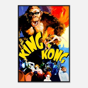 King Kong 1933 Vintage Movie Poster Print – Classic Monster Film Wall Art