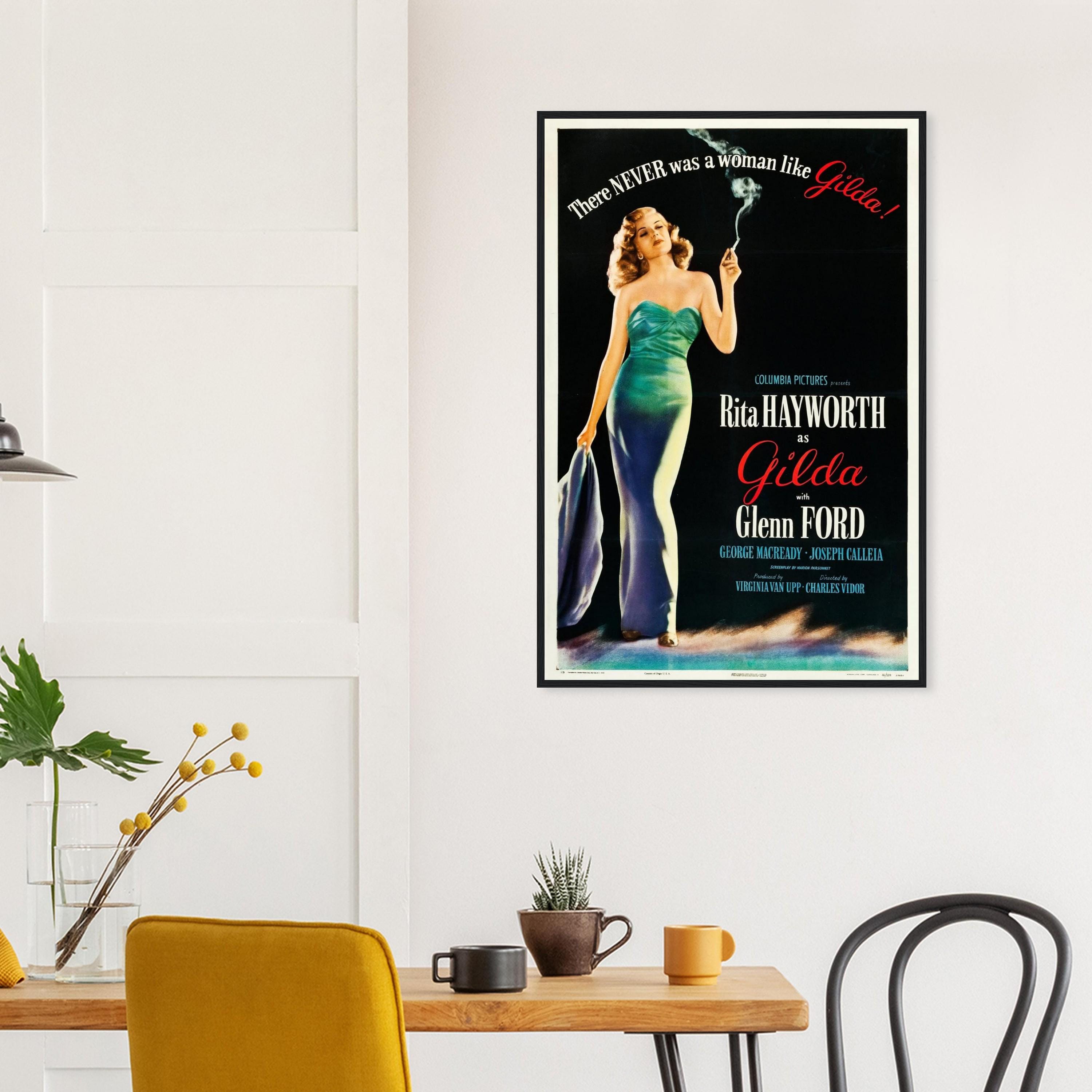 Gilda Poster | 1946 Rita Hayworth Film Noir Print | Vintage
