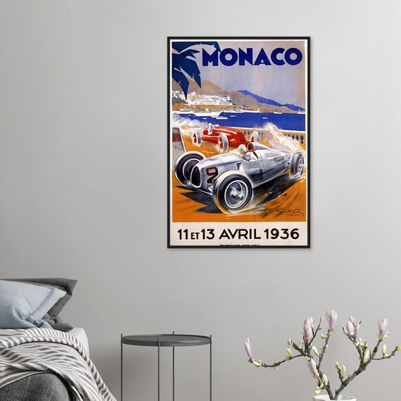 Monaco Grand Prix 1936 Poster | Vintage Racing Print | Classic