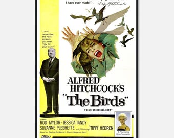鳥映画ポスター – アルフレッド・ヒッチコック版画 – クラシックホラー