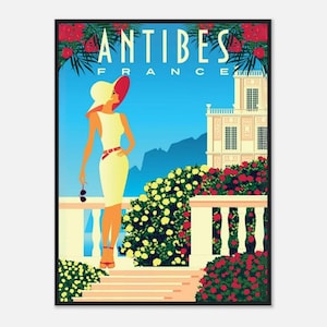 Antibes Travel Poster | Vintage French Riviera Print | Retro France Wall Art | Digital Download