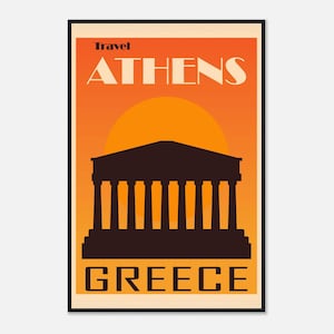 Vintage Athens Travel Poster | Retro Greece Wall Art | Classic European Travel Print | Digital Download