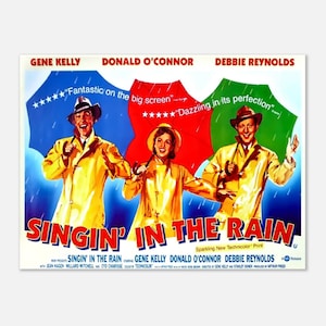 Singin&#39; in the Rain Movie Poster – Classic 1952 Musical Film Wall Art