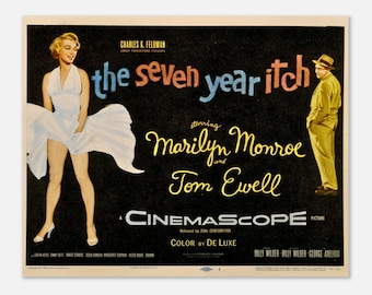 Póster de la película "La comezón vive arriba" – Impresión clásica de Marilyn Monroe (1955)