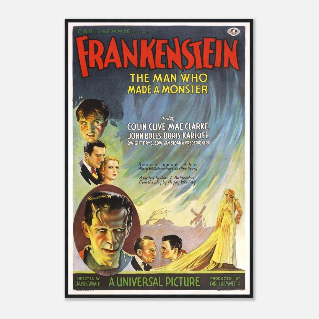 Frankenstein (1931) Poster | the Man Who Made a Monster | Vintage Boris  Karloff Horror Print | Digital Download - Etsy, image size:1080x1080
