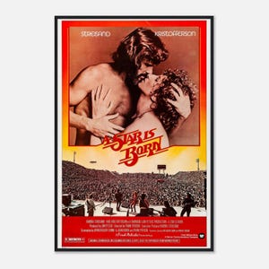 A Star Is Born Poster | 1976 Barbra Streisand & Kris Kristofferson Print | Vintage Musical Romance Wall Art