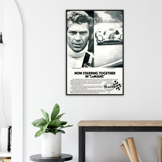 Steve Mcqueen Le Mans Newspaper Print | Vintage Racing Wall Art