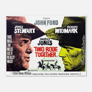 Two Rode Together Movie Poster – Classic Western Film Art – James Stewart & Richard Widmark Print - Digital Download