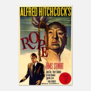 Rope Movie Poster – Alfred Hitchcock Wall Art – 1948 Film Print – Classic Cinema Decor
