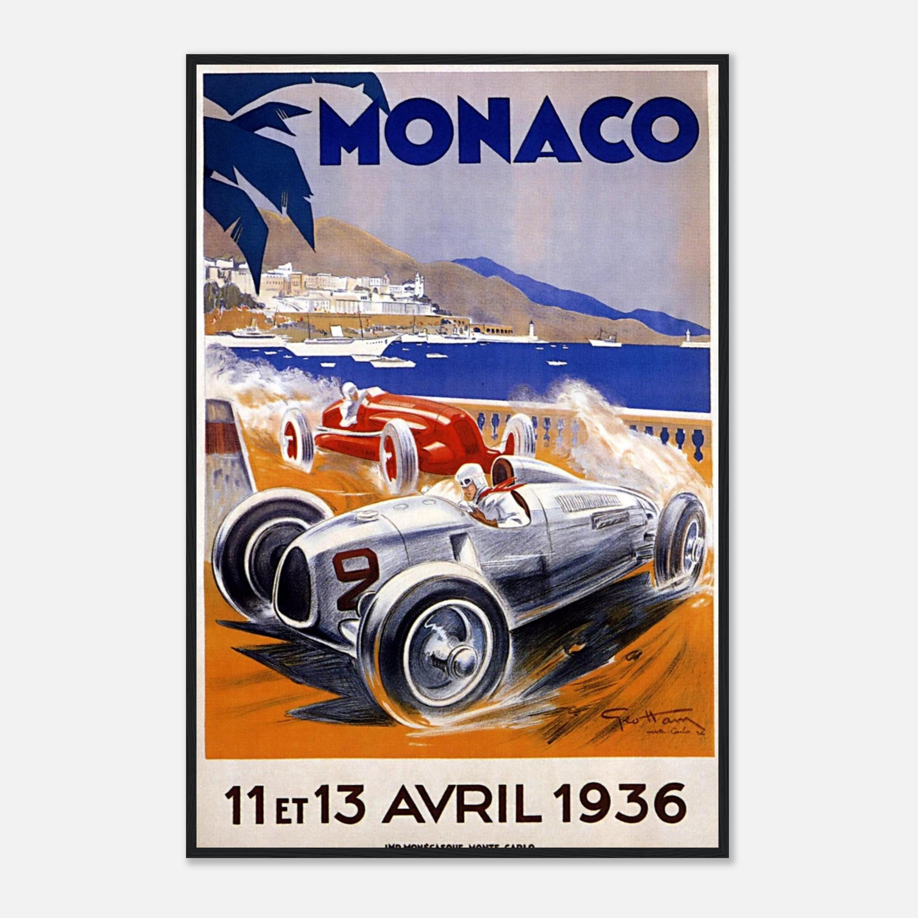Monaco Grand Prix 1936 Poster | Vintage Racing Print | Classic