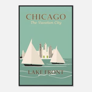 Chicago The Vacation City Travel Poster – Vintage Illinois Wall Art | Digital Download