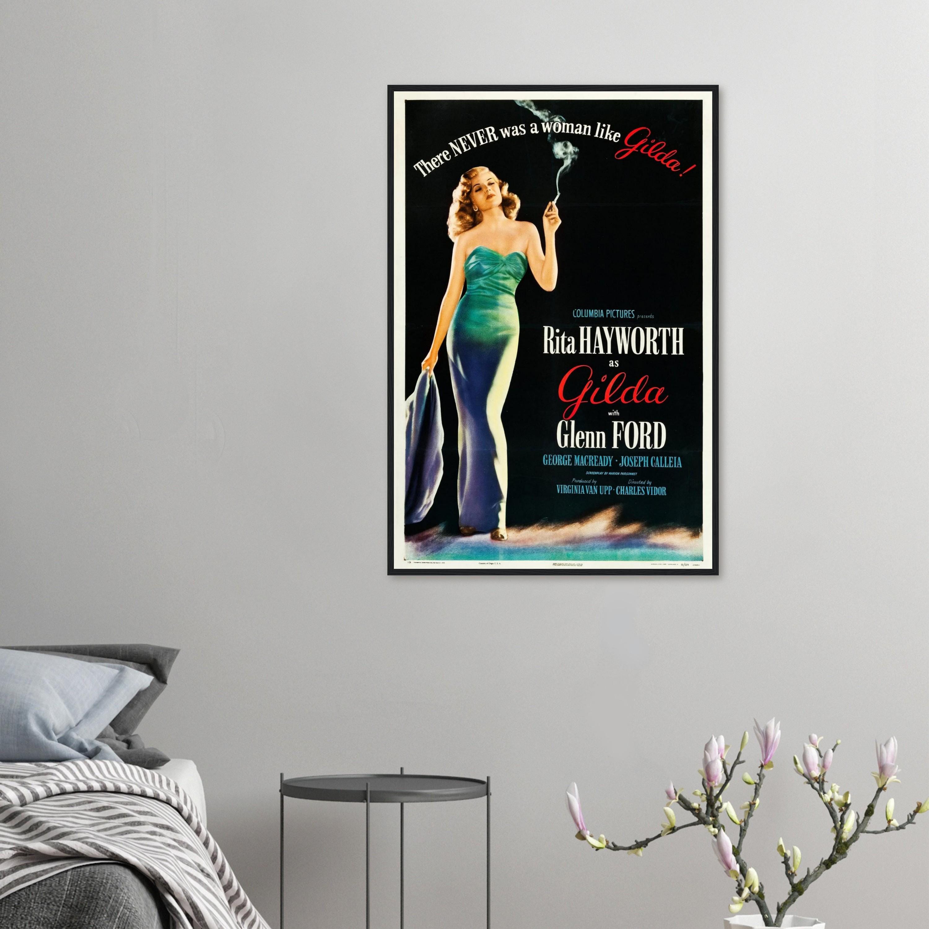 激レア！1940' Rita Hayworth Gilda映画看板レリーフアート Gilda Poster | 1946 Rita Hayworth Film Noir Print | Vintage