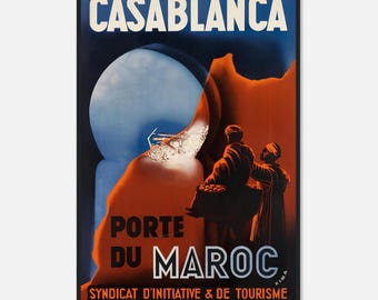 Poster di viaggio Casablanca Port du Maroc – Decorazione da parete vintage del Marocco