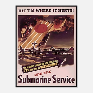 Join the Submarine Service Poster – Vintage Naval Recruitment Art Print | Digital Download